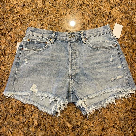 NEW AGOLDE Swampmeet Denim Cut Off Shorts Size 29